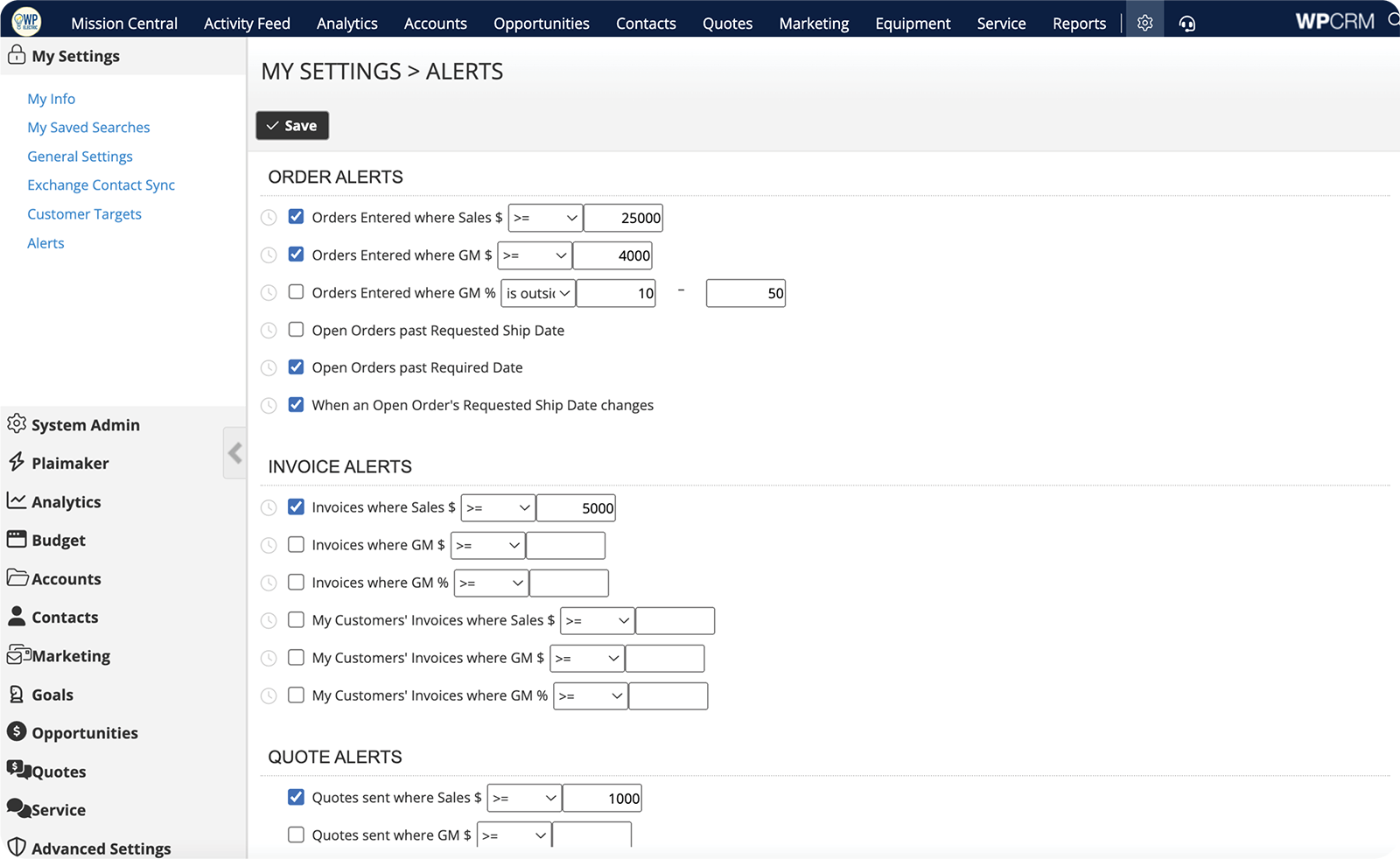 WPCRM Alerts